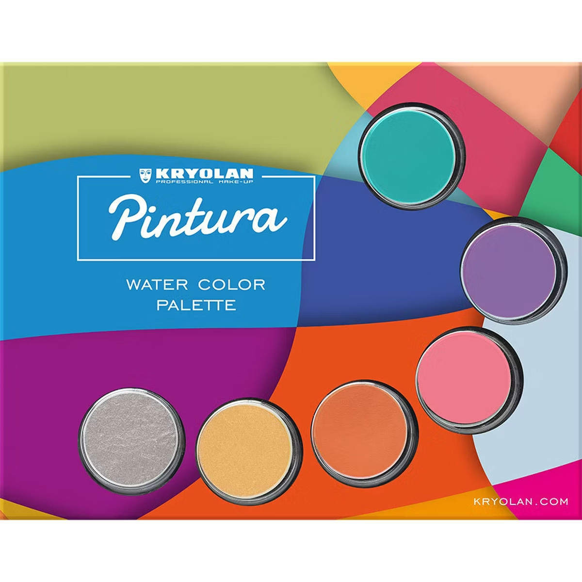 Kryolan Pintura Palette mit 6Farben,Pinsel und Schwamm