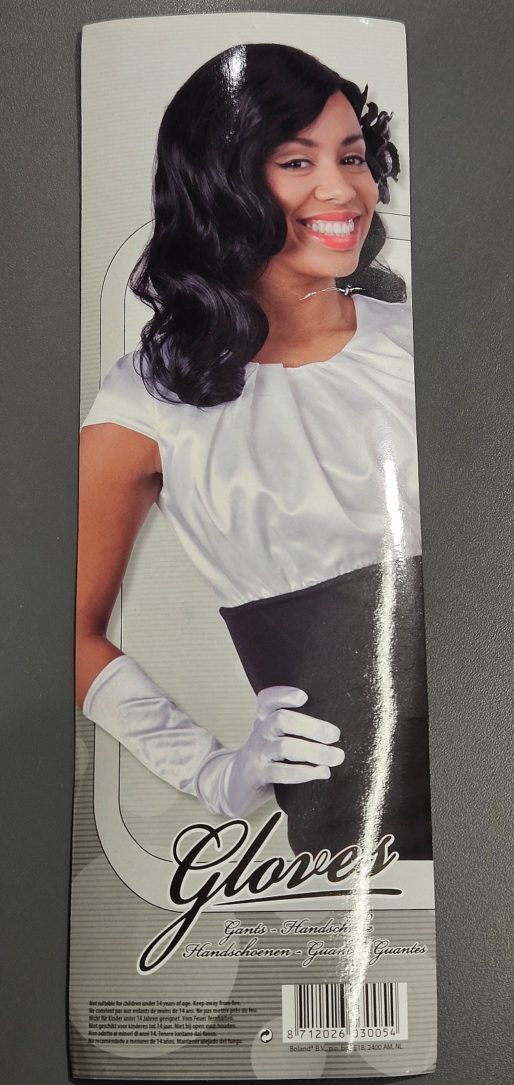 Handschuhe Ellenbogen Monte Carlo Satin weiss