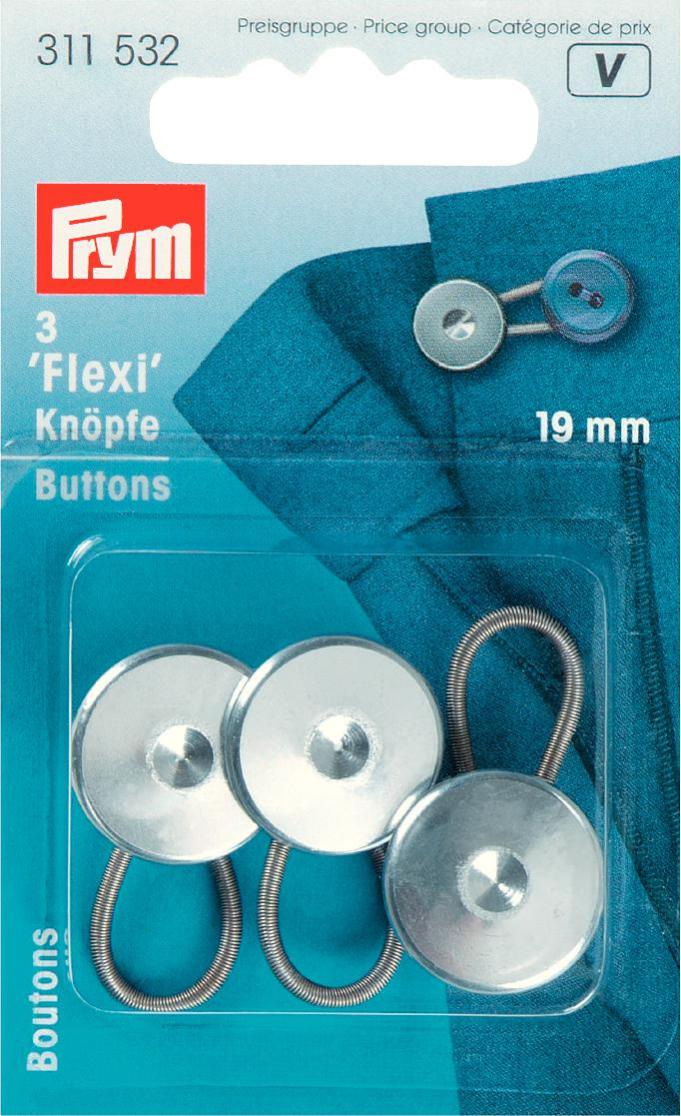 Prym Flexi-Knopf mit Schlaufe, silber