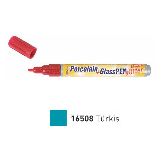Porcelain&Glass Pen glit.Türkis