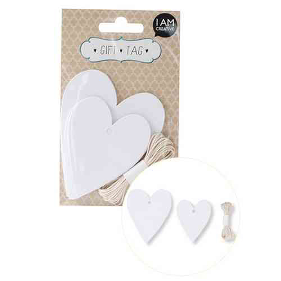 BOHO Tag, Herz, 20 S & 3m Schnur