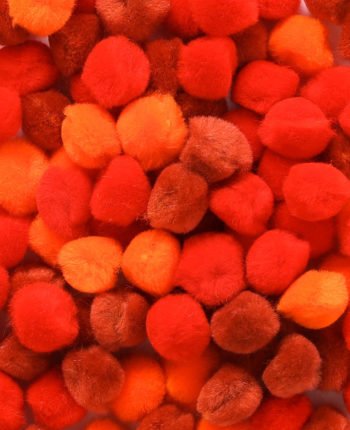Pompons 10mm, 100 pcs, rot mix