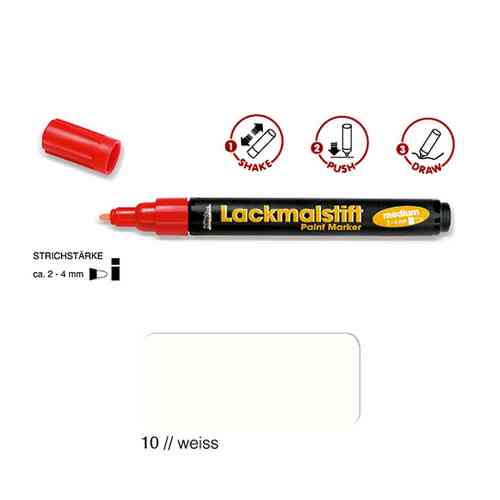 Lackmalstift medium,Weiss