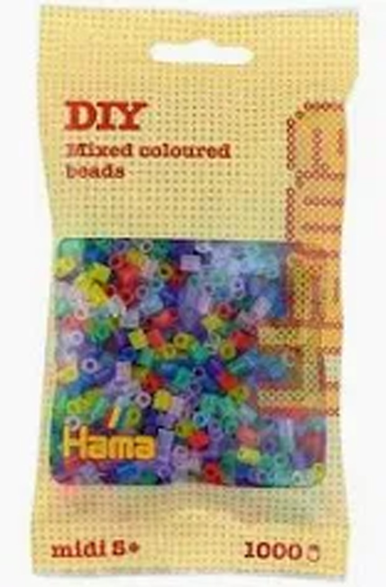 HAMA midi Pack 1000stk, transparent glitter mix