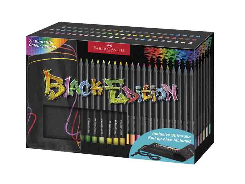 Dreikant-Buntstifte Black Edition, Stifterolle