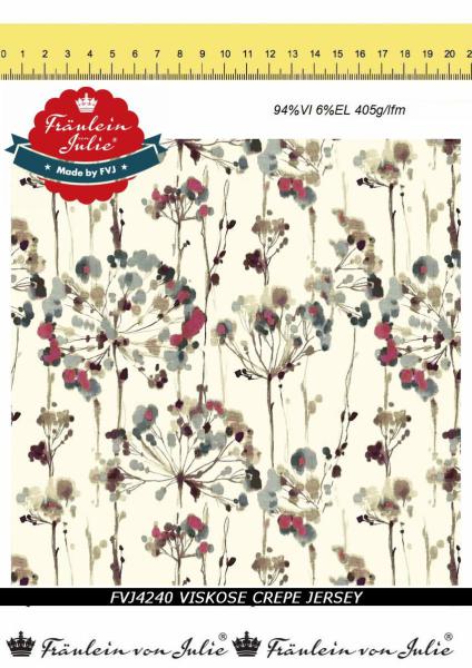 VI Jerseycrepe ecru m Blumen