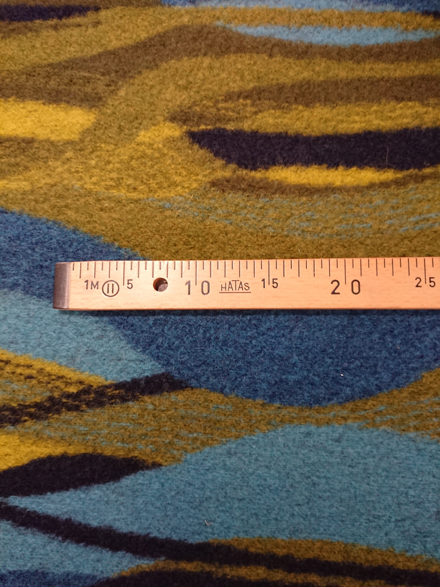 Mantelstoff blau/grün/türkis quer Muster