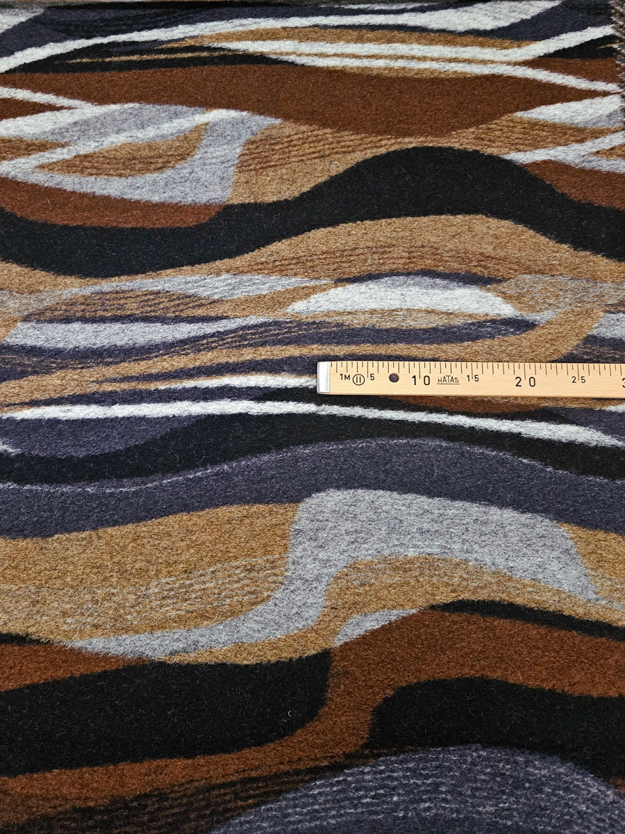 Mantelstoff schwarz/braun/grau