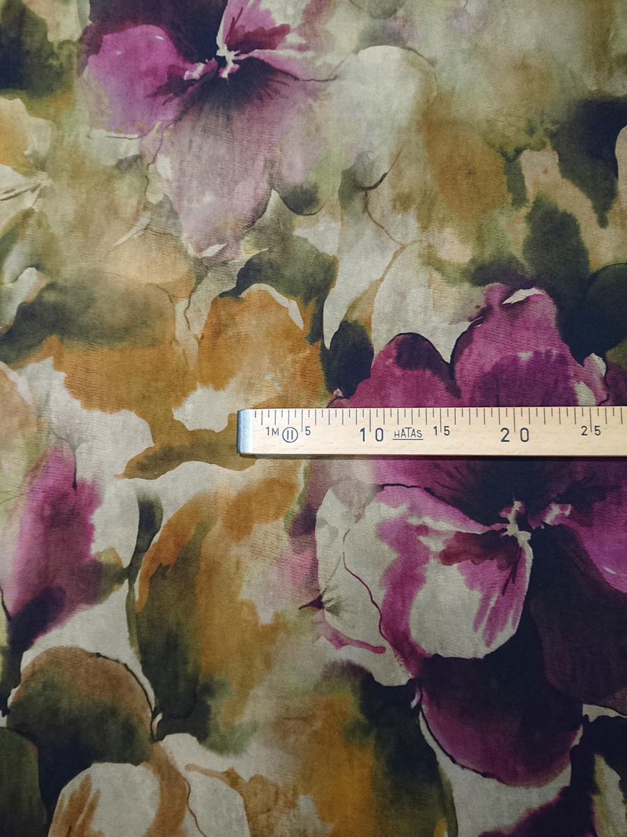 VI Jeseey  beige/ cammel/bordeaux m grossen Blumen