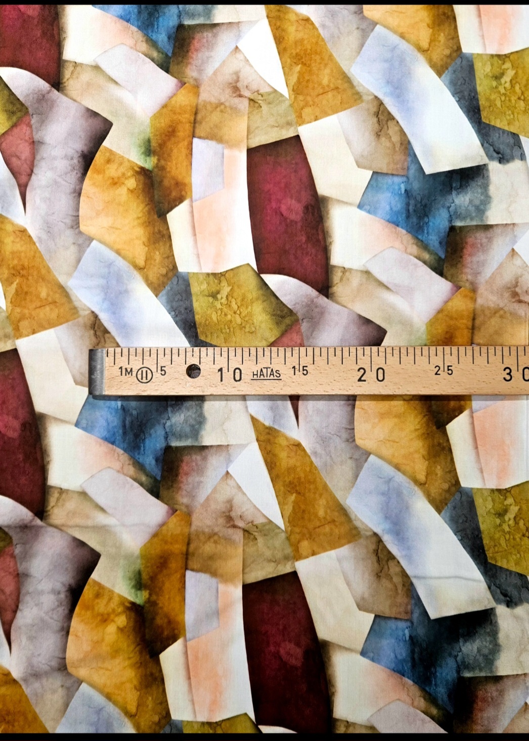 Viscose petrol/ocker/bordeaux