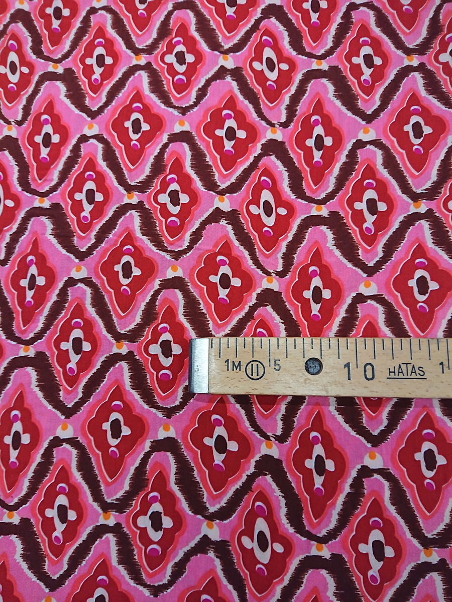 Viskose rosa m rot/braunem Muster