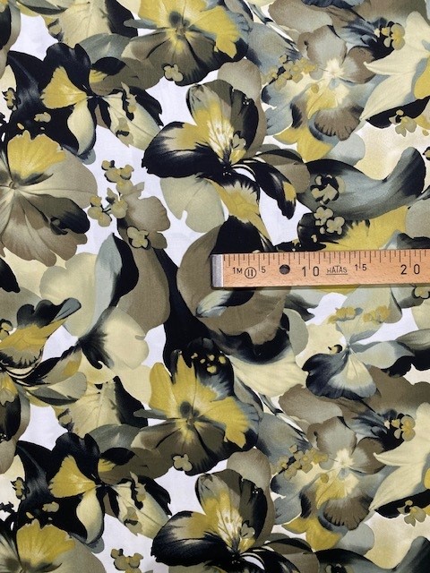 VI Satin Blumen hellgrün/kaki