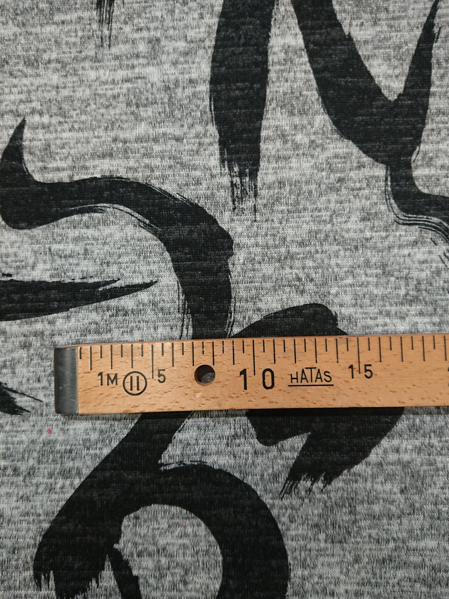 Strick schwarz bedruckt