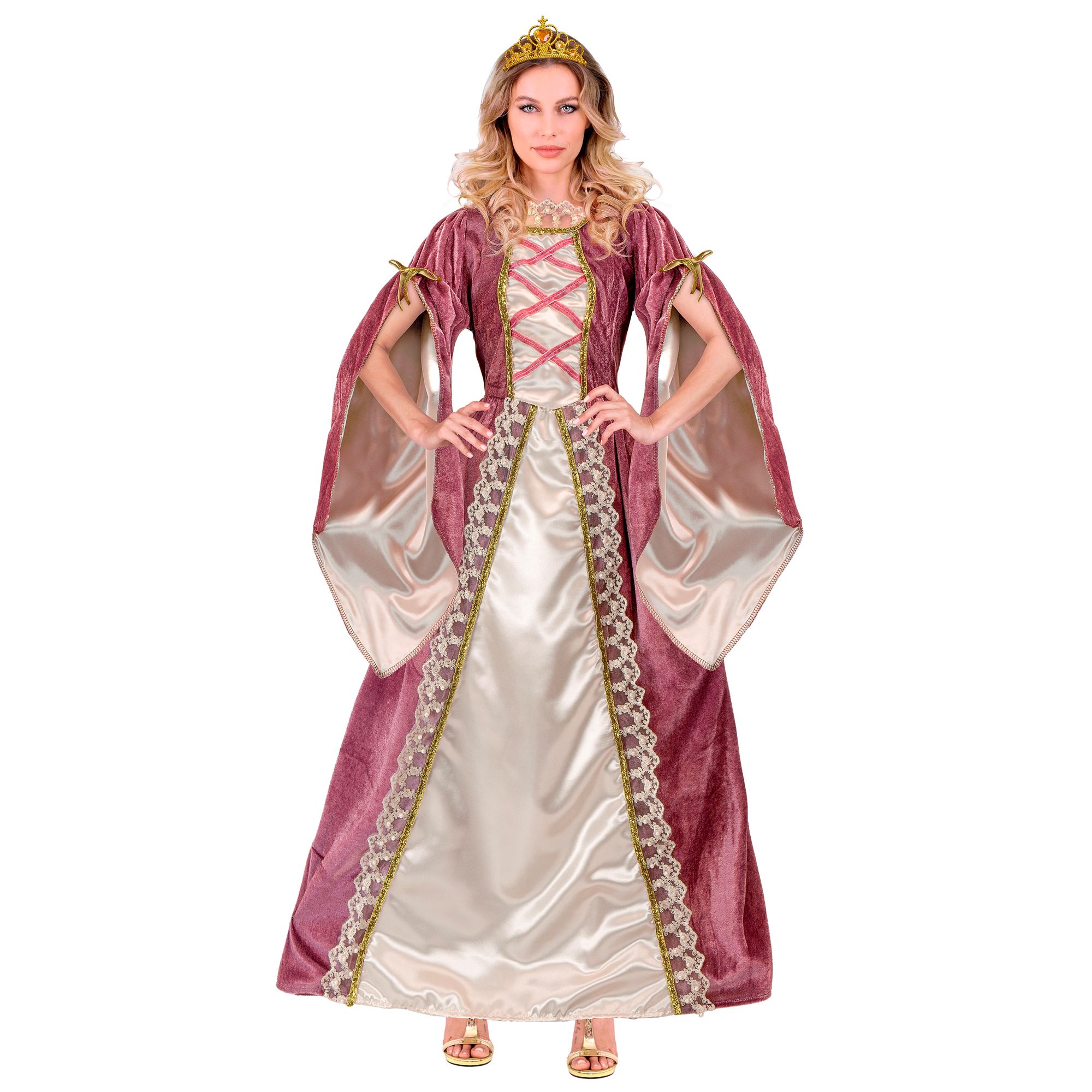 Prinzessin Mittelalter altrose/écru Gr. M (Kleid mit Unterrock, Krone)