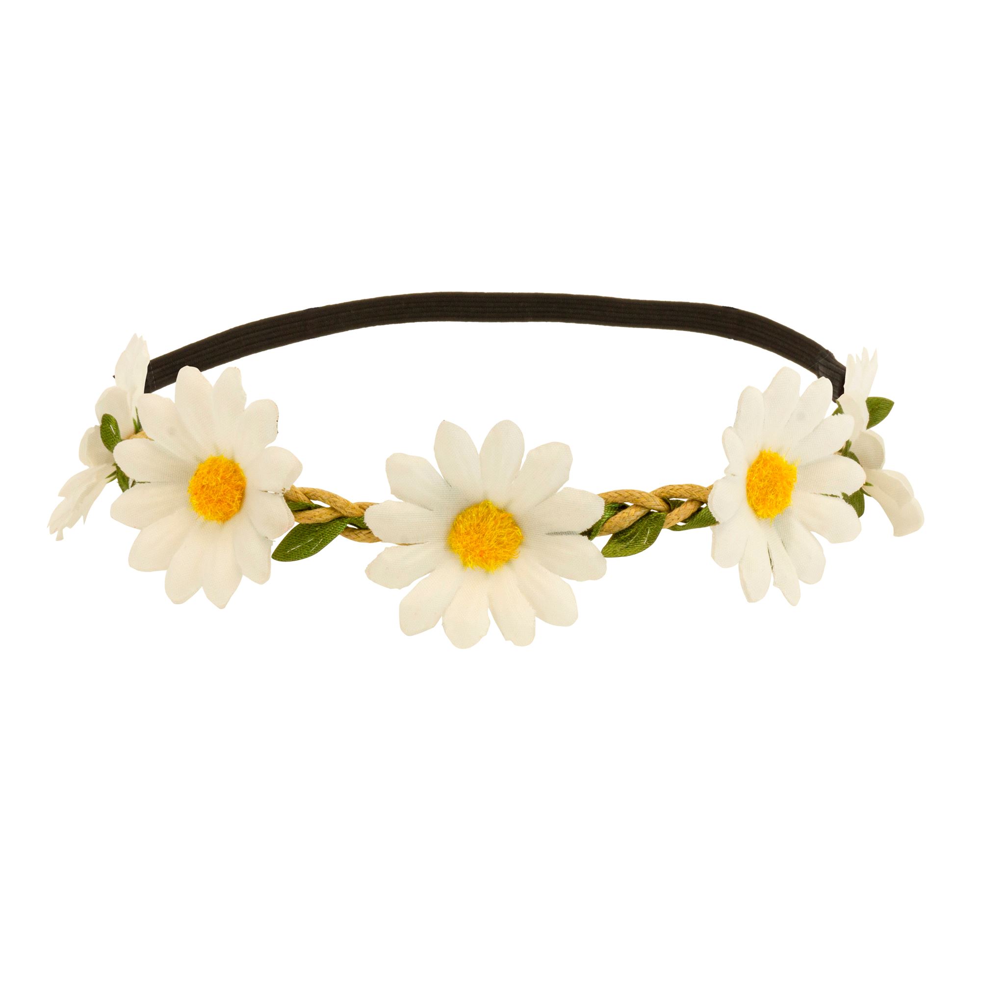 Stirnband / Haarband mit Gänseblümchen weiss