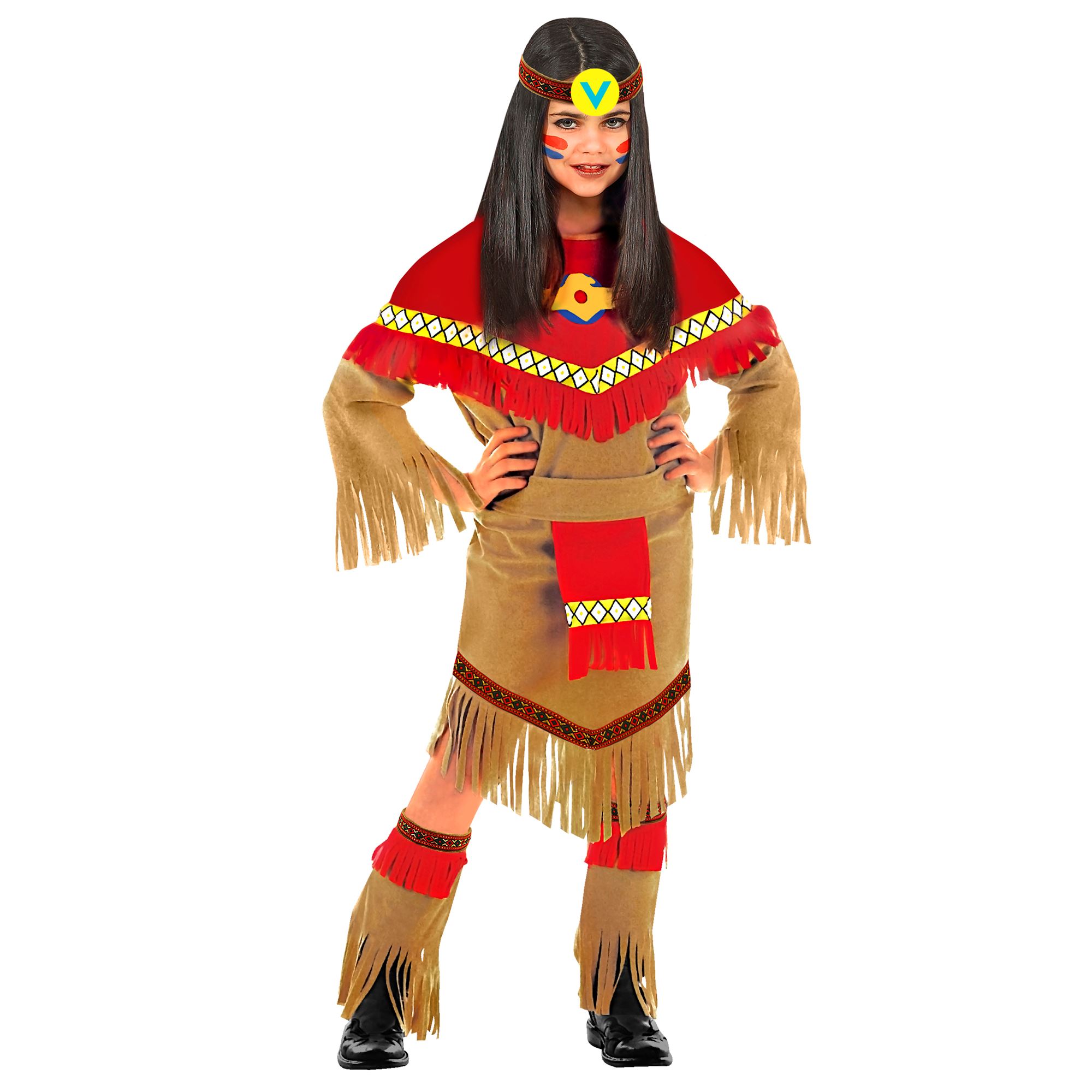 Indianer- Mädchen Mondlicht (140 CM)(DRESS,BELT,BOOT COV