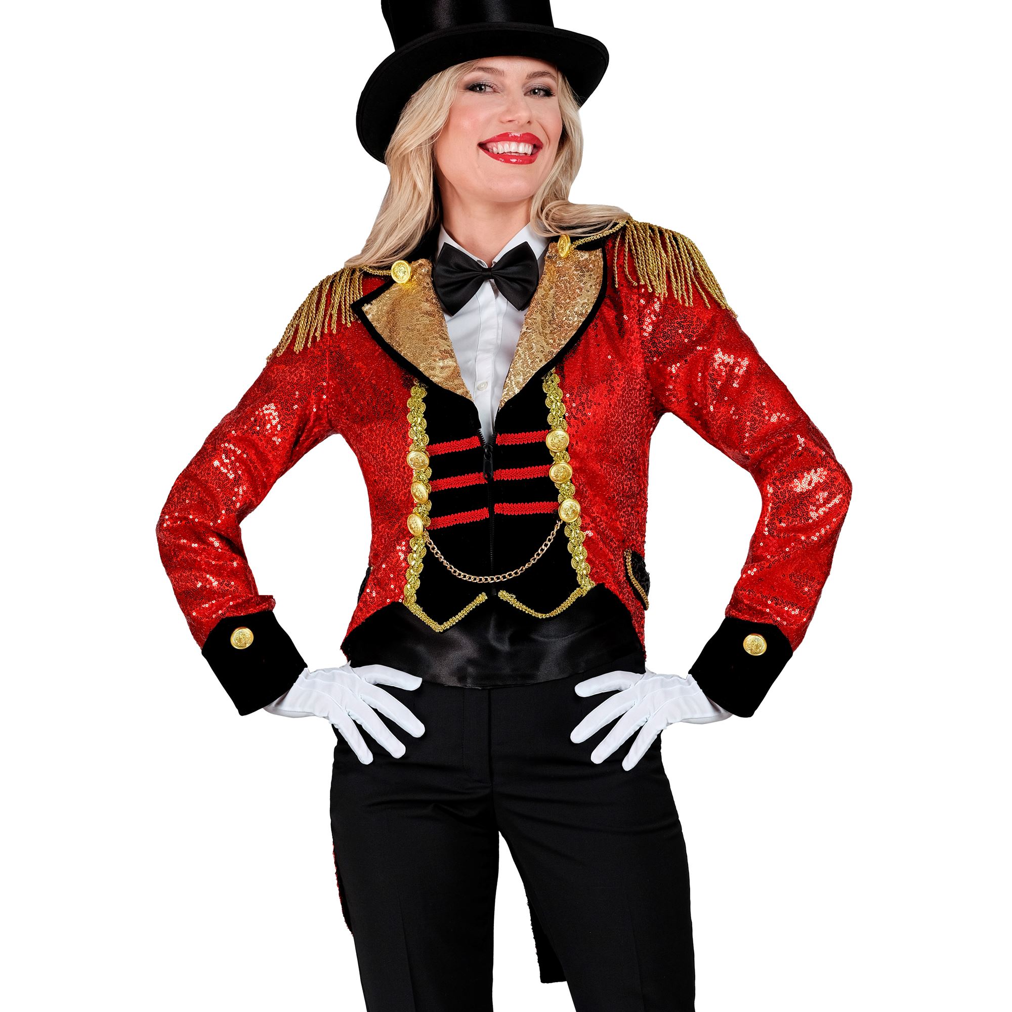 Frack Dame Gr. XXL  Pailletten rot