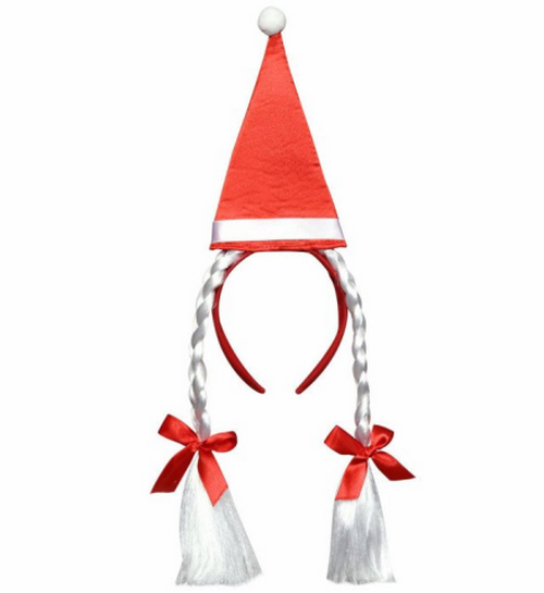 Haarreif Weihnachtshut mit Zöpfe