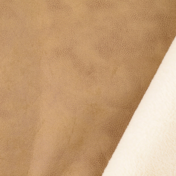Lederimitat mit Fellabseite beige/ecru