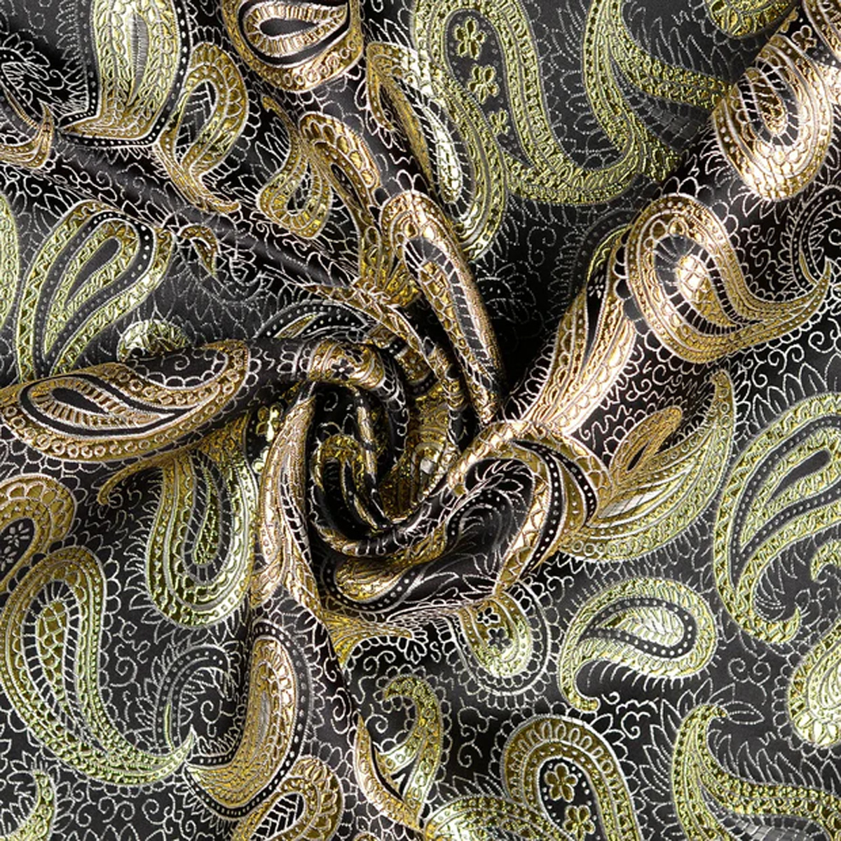 Brokat schwarz/gold